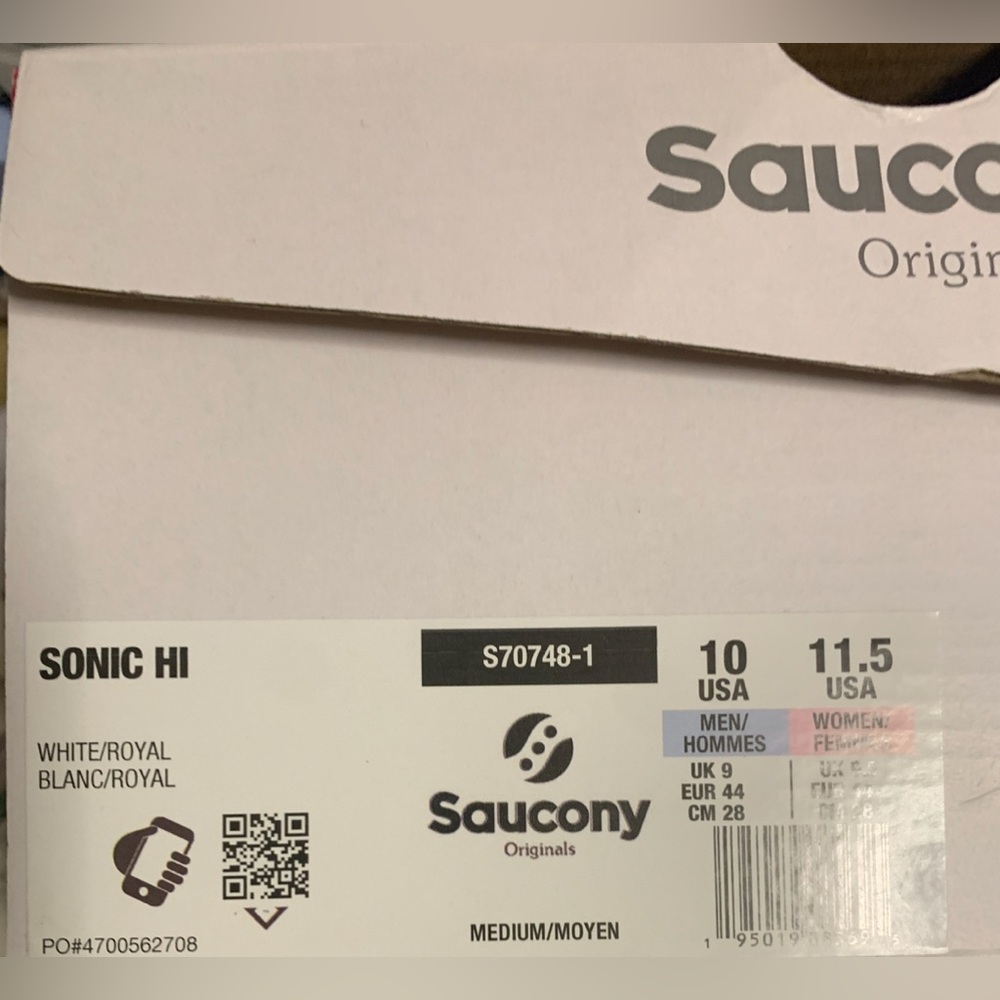 Saucony Sonic Hi sneakers in white & royal - Picture 7 of 7